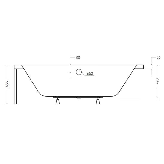 Set cada dreptunghiulară Besco Vitae #WAV-180-PK, carcasa pentru cadă Besco Vitae #OAV-180-PK