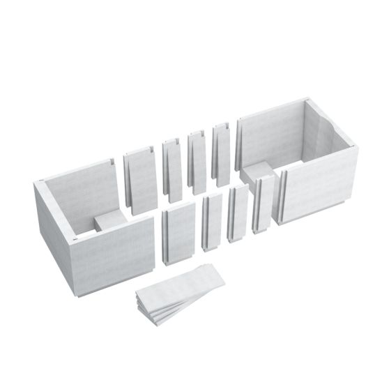 Set cada dreptunghiulară Oltens Langfoss 10003000, carcasa pentru cadă Schedpol Stabilsound 1.028-LED, 03001100