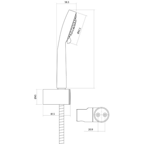 Set baterie cadă-duș Cersanit Mille S951-006, baterie lavoar Cersanit Mille S951-045, S951-022