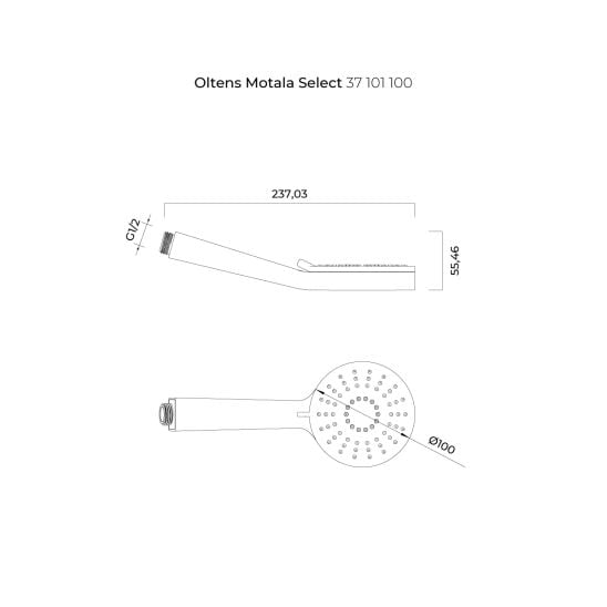 Set baterie de duș Oltens Jog 33003100, bară de duș Oltens Alling 37300100, 37101100, 37201100