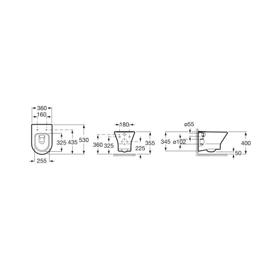 Set vas WC cu capac soft-close Roca Nexo A34H64L000, cadru încastrat Roca Duplo A890070020