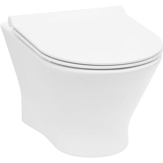 Set vas WC cu capac soft-close Roca Nexo A34H64L000, cadru încastrat Roca Duplo A890070020