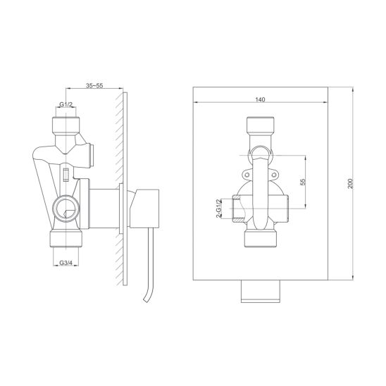 Set cap de duș Kohlman R35, baterie de duș Kohlman Axis QW220N, WN