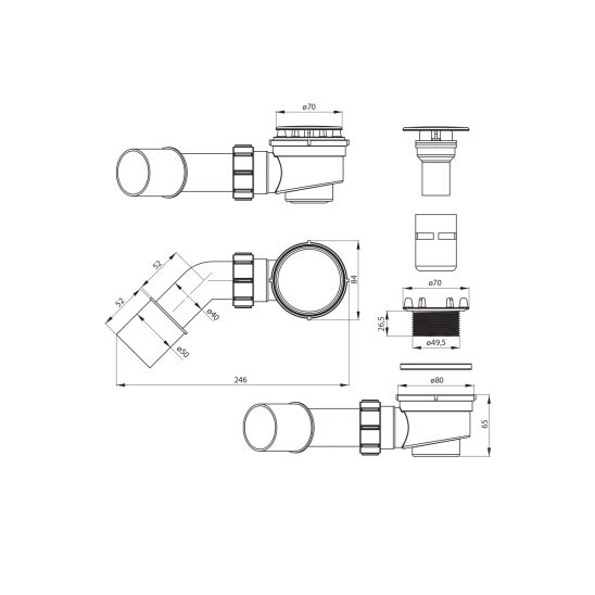 Set cabină de duș Deante Funkia KYP_052K, cădiță de duș semirotundă Deante Standard New KTA_054B, NHC_025C