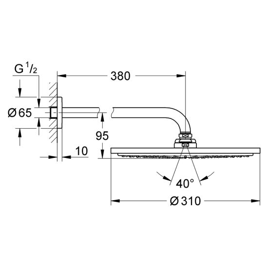 Set cap de duș cu braț Grohe Rainshower 26066GN0, baterie cadă-duș Grohe Grohtherm SmartControl 29119GN0, 26574GN0, 27057GN0, 35600000, 27074GN0, 28362GL0