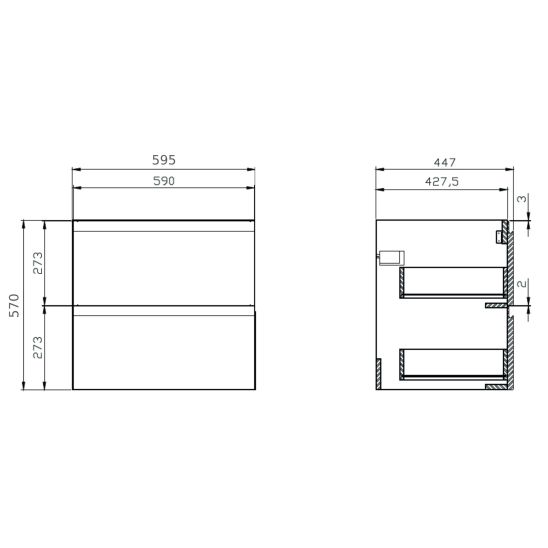 Set dulap Cersanit Moduo S929-009, blat Cersanit Moduo S590-022