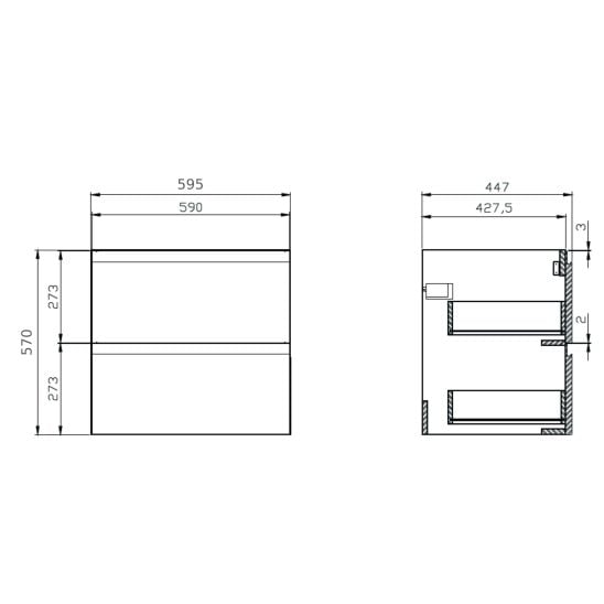 Set dulap Cersanit Moduo S929-010, blat Cersanit Moduo S590-022