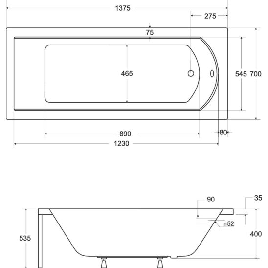Set cada dreptunghiulară Besco Shea #WAS-140-PK, carcasa pentru cadă Besco #OAP-140-UNI