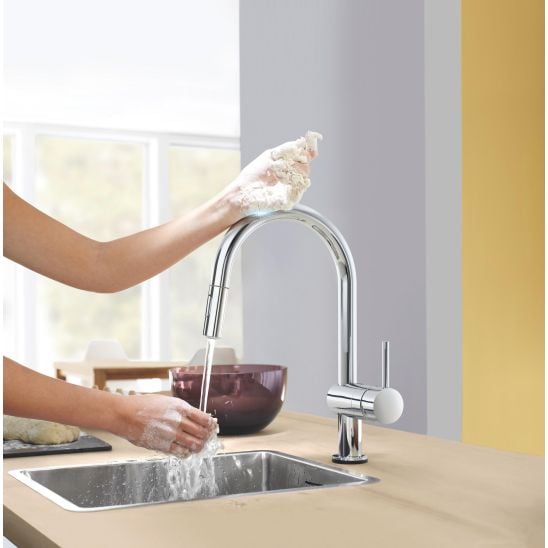 Set baterie bucătărie Grohe Minta 31358002, chiuveta din otel Grohe K700 31574SD1
