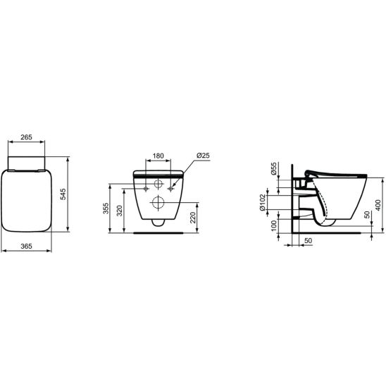 Set vas WC Ideal Standard Strada II T299701, capac WC Ideal Standard Strada II T360101