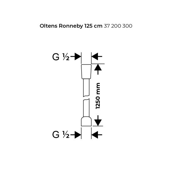 Set baterie cadă-duș Oltens Gota 34101300, pipă baterie Oltens Gota 39101300, 39303300, 37103300, 37200300