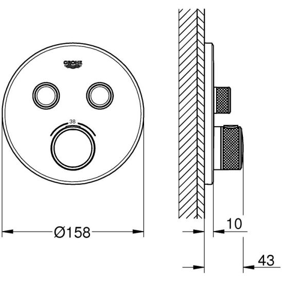 Set cap de duș cu braț Grohe Rainshower 26066GN0, baterie cadă-duș Grohe Grohtherm SmartControl 29119GN0, 26574GN0, 27057GN0, 35600000, 27074GN0, 28362GL0