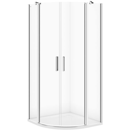 Set cabină de duș Cersanit Moduo S162-010, cădiță de duș semirotundă Cersanit Tako S204-004