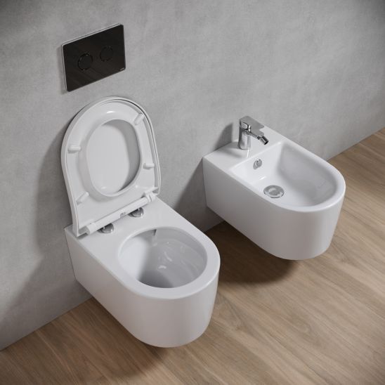 Set vas WC Cersanit Inverto K671-001, cadru încastrat Cersanit Tech Line Opti K97-492, K98-0187, K97-497