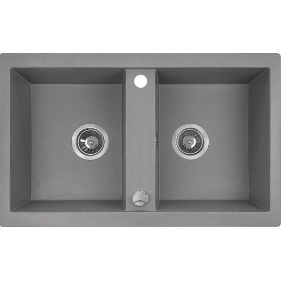 Set chiuvetă din granit Laveo Barbados SBB520T, baterie bucătărie Laveo Daru BLD069D