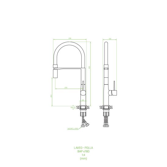 Set chiuvetă din granit Laveo Komodo SBK 610A, baterie bucătărie Laveo Pola BAP778D