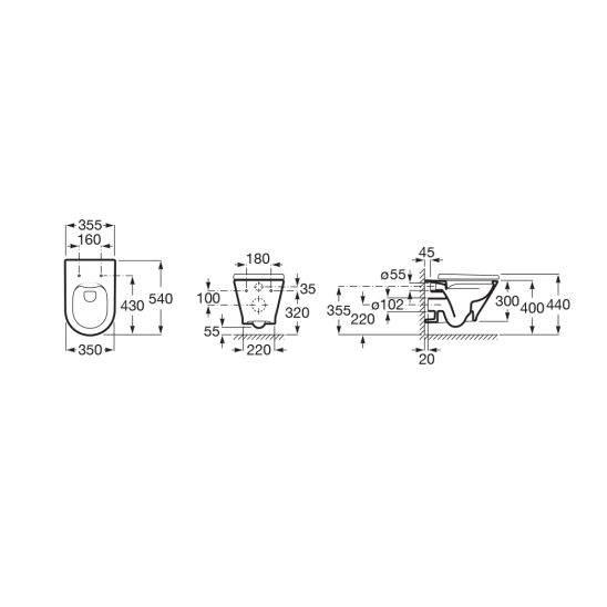 Set vas WC cu capac soft-close Roca Gap Round A34H0N8000, cadru încastrat Roca Duplo A890070020, A890189206, A890063000