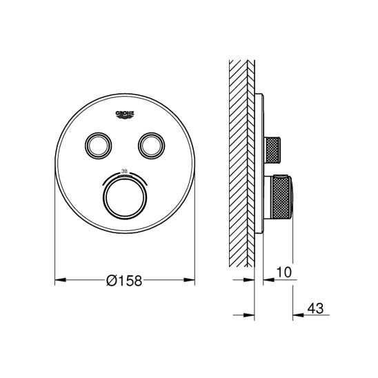 Set cap de duș Grohe Rainshower 26066GL0, baterie cadă-duș Grohe Grohtherm SmartControl 29119GL0, 26574GL0, 27057GL0, 35600000, 27074GL0, 28362GL0