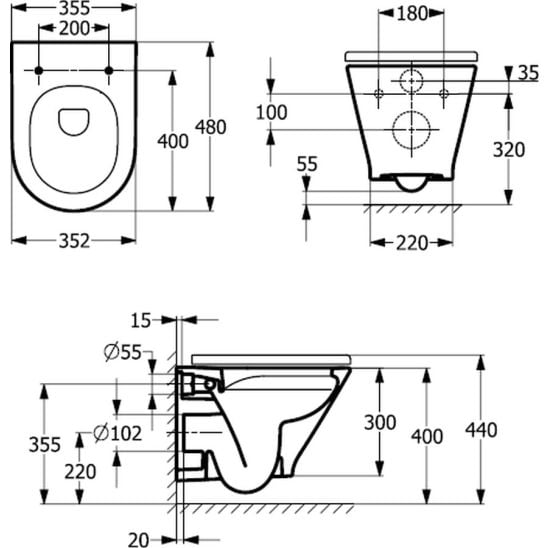 Set vas WC Roca Gap Round A3460NB000, cadru încastrat Roca Duplo A890070020, A801D22001, A890189206, A890063000