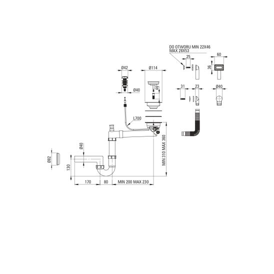 Set chiuvetă din granit Deante Andante ZQN_N113, baterie bucătărie Deante Lima BBMN72M, ZXY_N972