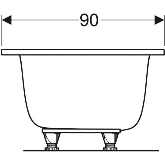 Set cada dreptunghiulară Geberit Tawa 554.125.01.1, sifon pentru cadă Geberit 150.525.21.6