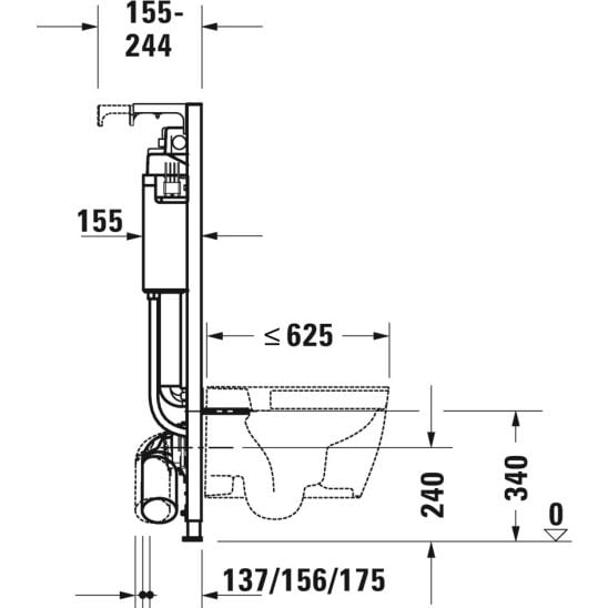 Set vas WC Duravit ME by Starck 2529092000, cadru încastrat Duravit DuraSystem WD1011000000, 0020090000, WD5001031000