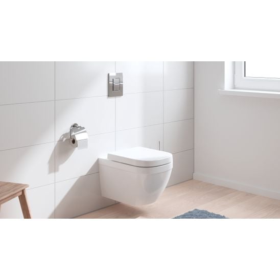 Set vas WC cu capac soft-close Grohe Euro Ceramic 39693000, cadru ascuns cu buton de acționare Grohe Solido 38811KF0