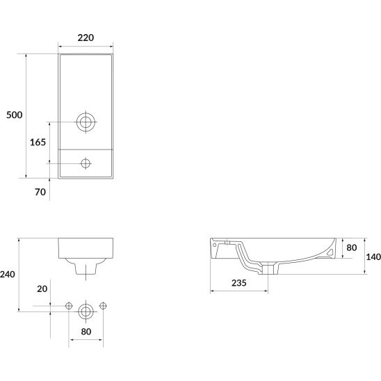 Set lavoar Cersanit Larga K677-005, dulap Cersanit Larga S932-110-DSM