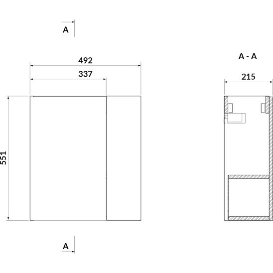 Set lavoar Cersanit Larga K677-005, dulap Cersanit Larga S932-066-DSM