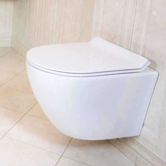 Set vas WC cu capac soft-close LaVita Sofi Slim 5908211401461, cadru încastrat Tece Base 9400407, 9.240.401