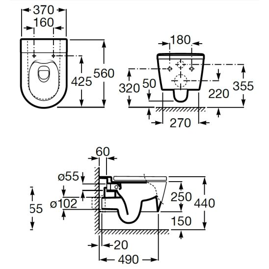Set vas WC Roca Inspira A346527630, cadru încastrat Roca Duplo One A890070020, A80152263B, A89018920P, A890063000