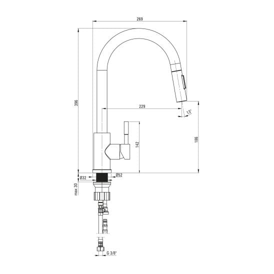 Set chiuvetă din granit Deante Andante ZQN_N113, baterie bucătărie Deante Lima BBMN72M, ZXY_N972