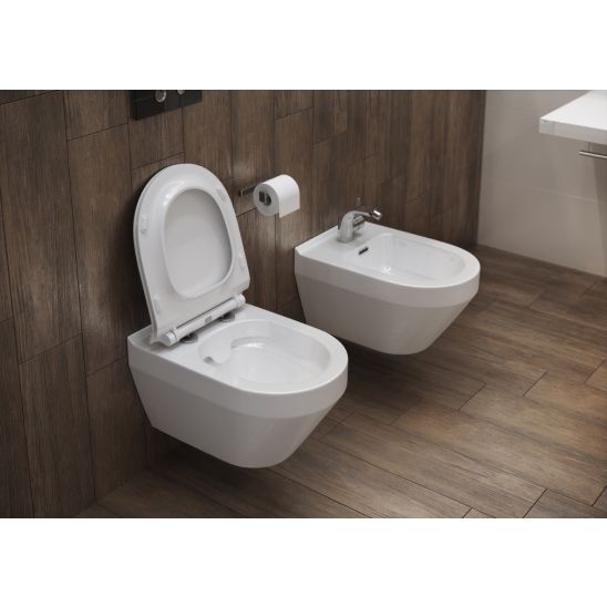 Set vas WC Cersanit Crea K114-015-ECO, capac WC Cersanit Crea K98-0177-ECO