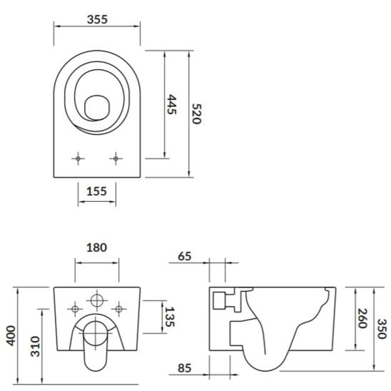 Set vas WC Cersanit Inverto K671-001-ECO, capac WC Cersanit Inverto K98-0187-ECO