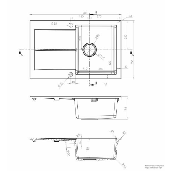 Set chiuvetă din granit Berg Hobart BRQ1911A, baterie bucătărie Berg Porta WW 130231PH