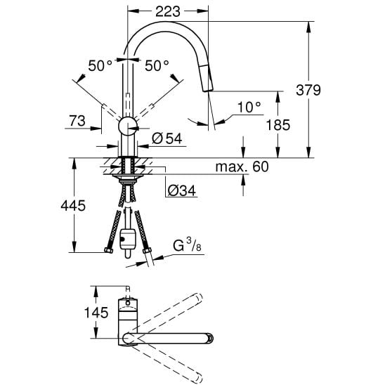 Set chiuvetă din granit Grohe K700 31651AP0, baterie bucătărie Grohe Minta 32321GN2, 40535GN0, 40400GN0