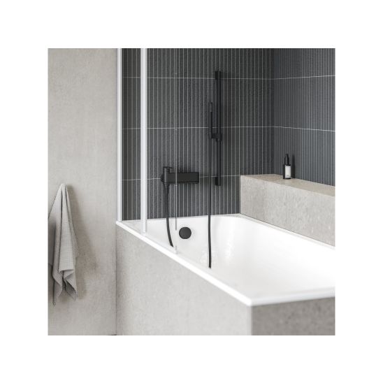 Set cadă dreptunghiulară Slim Ravak Chrome Slim C721300000, sifon pentru cadă Ravak X01377, GPX2240015