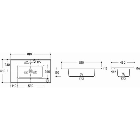 Set dulap Comad Dorothy Ristretto DOROTHY RISTRETTO 82-80-46-2S, lavoar Comad Go GO80/DP-8095