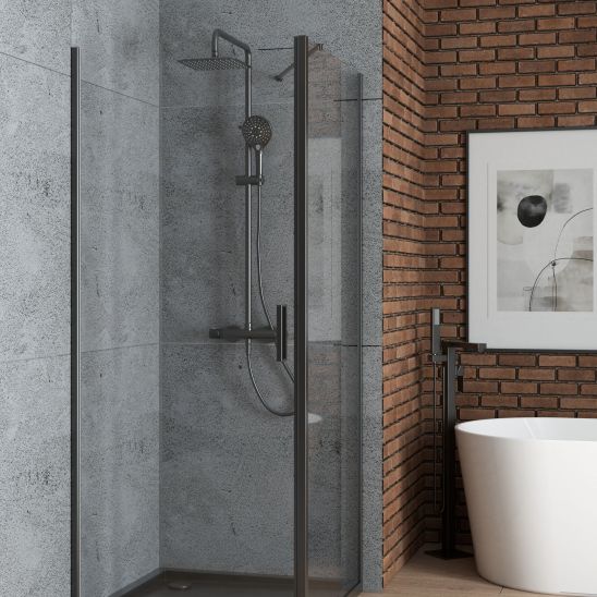 Set uși de duș Oltens Rinnan 21209300, perete de duș Oltens Hallan 22100300
