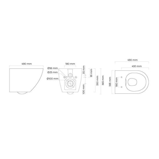 Set cadru încastrat Tece Base 9400407, vas WC Oltens Hamnes Kort 42519000, 45111000, 9.240.400