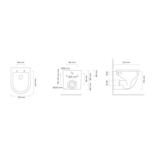 Set vas WC Oltens Hamnes Stille 42021000, cadru încastrat Tece Base 9400407, 45100000, 9240407