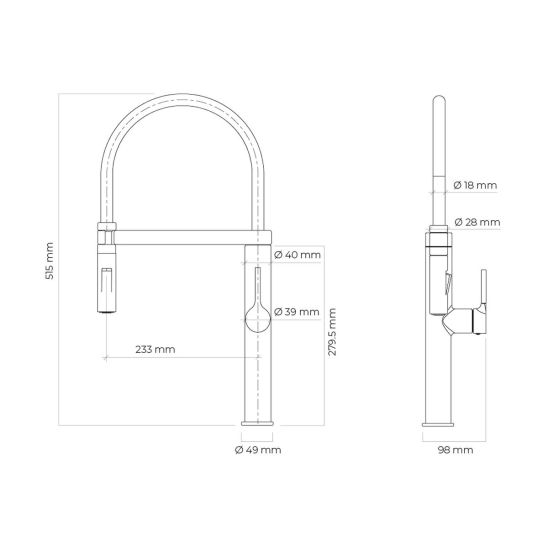 Set chiuvetă din granit Blanco Subline 500-U 525995, baterie bucătărie Oltens Borga 35207300