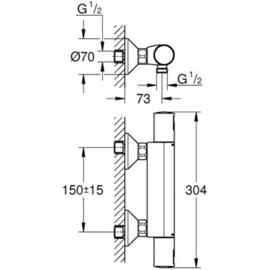 Set baterie de duș Grohe Precision 345942430, set de duș Grohe Vitalio Start 279482431