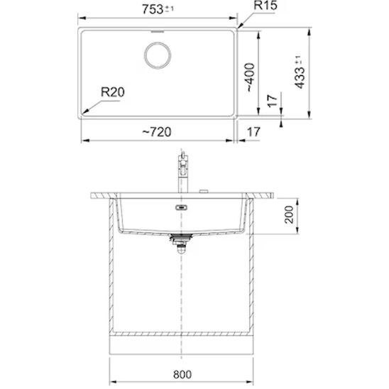 Set chiuvetă din granit Franke Maris 125.0687.260, baterie bucătărie Franke Lina 115.0693.229
