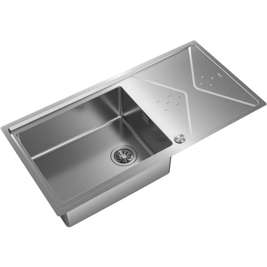 Set chiuveta din oțel cu sifon Teka Brooklyn 115100023, baterie bucătărie Teka Brooklyn 116030056