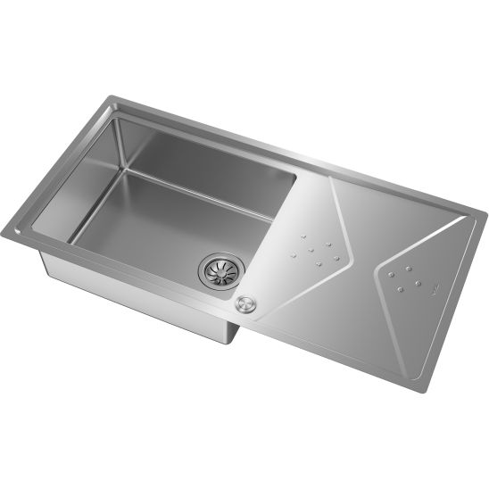 Set chiuveta din oțel cu sifon Teka Brooklyn 115100023, baterie bucătărie Teka Brooklyn 116030056