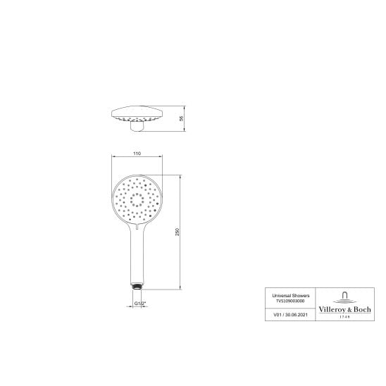Set baterie cadă-duș Villeroy & Boch Universal Taps & Fittings TVD00065300061, element ascuns al bateriei Villeroy & Boch Universal Taps & Fittings TVD00065100000, TVC00040120061, TVC00045800061, TVC00045351061, TVC00045600061, TVS10900300061, TVC00003500