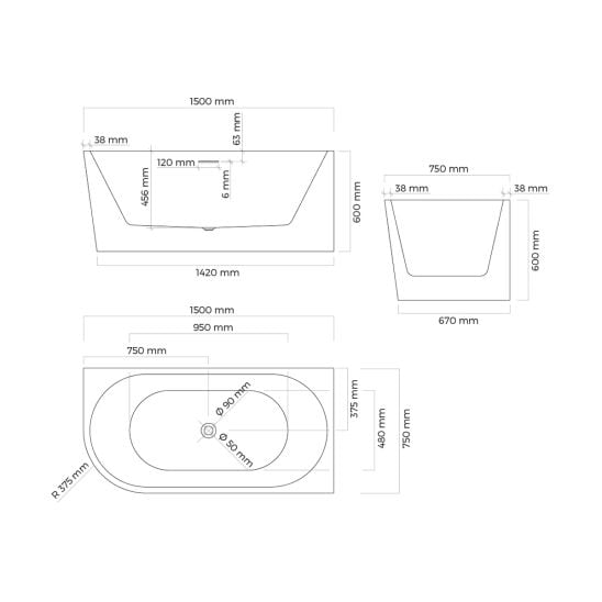 Set cadă de colț Oltens Delva 11006000, capac pentru dop chiuvetă Oltens 09002300