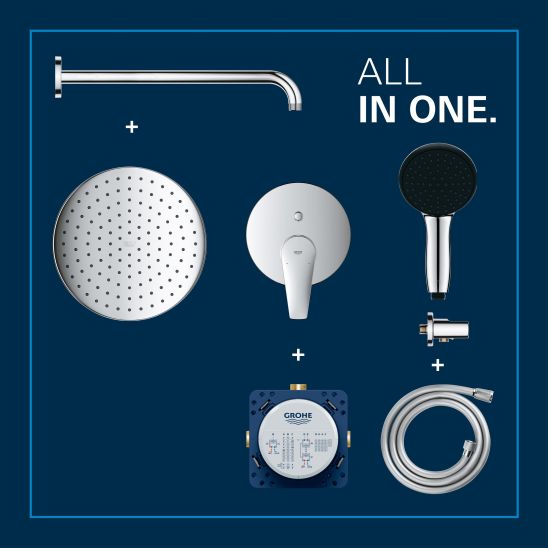 Set set de duș Grohe Start Edge 25293000, racletă de apă Grohe 4067393055617