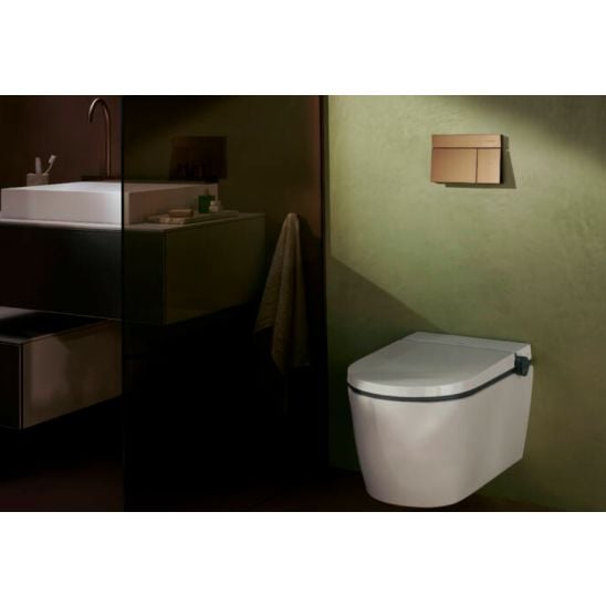 Set buton de spălare Hansgrohe Element E 66003140, vas WC Hansgrohe EluPura S 60193450, 01022180, 60148450